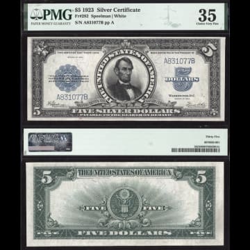1923 $5 Porthole Silver Certificate Composite Image