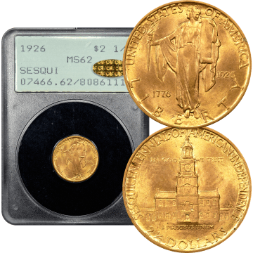 1926 Sesquicentennial Commemorative Gold Quarter Eagle ($2.50) Rattler Composite Image
