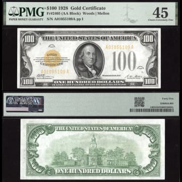 1928 $100 Gold Certificate Composite Image