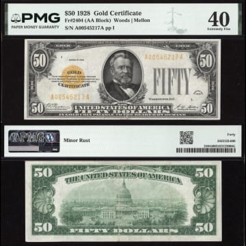 1928 $50 Gold Certificate Composite Image