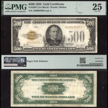 1928 $500 Gold Certificate Composite Image