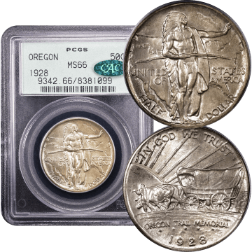 1928 Oregon Commemorative Half Dollar (50c) OGH Composite Image