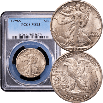 1929-S Walking Liberty Half Dollar (50c) Composite Image