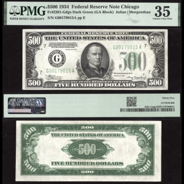 1934 $500 Federal Reserve Note Composite Image