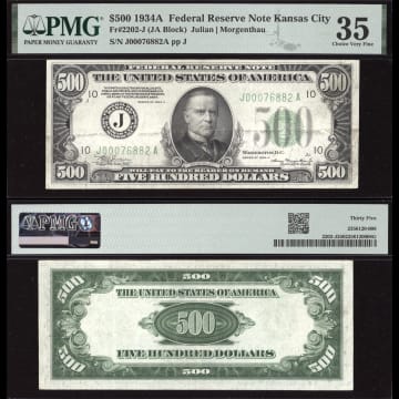 1934 $500 Federal Reserve Note Composite Image