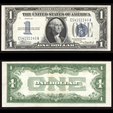 1934 Funny Back $1 Silver Certificate Composite Image