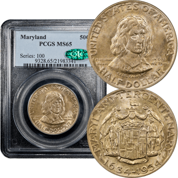 1934 Maryland Commem Half Dollar (50c) Composite Image