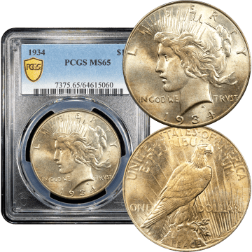 1934 Peace Dollar ($1) Composite Image