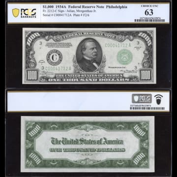 1934A $1000 Federal Reserve Note Composite Image