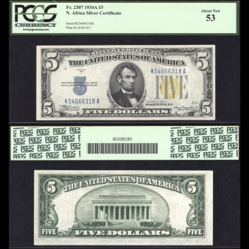 1934A $5 North Africa Silver Certificate Composite Image