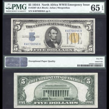 1934A $5 North Africa Silver Certificate Composite Image
