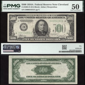 1934A $500 Federal Reserve Note Composite Image