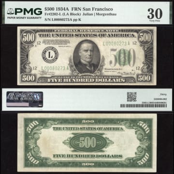 1934A $500 Federal Reserve Note Composite Image