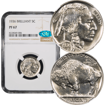 1936 Buffalo Nickel (5c) Brilliant Composite Image