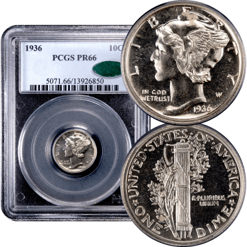 1936 Mercury Dime (10c) Composite Image