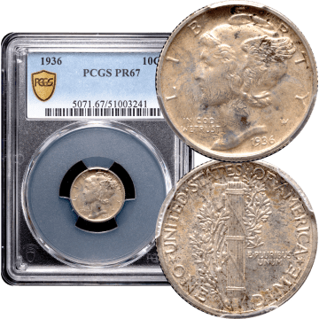 1936 Mercury Dime (10c) Composite Image