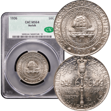 1936 Norfolk Commemorative Half Dollar (50c) Composite Image