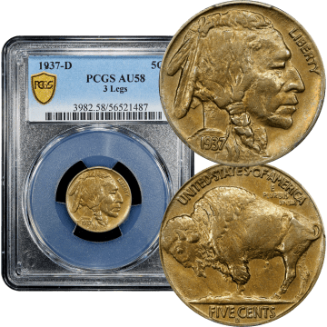 1937-D 3 Legs Buffalo Nickel (5c) Composite Image