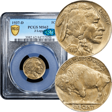 1937-D 3 Legs Buffalo Nickel (5c) Composite Image