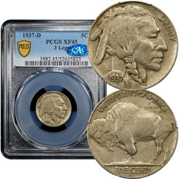 1937-D 3 Legs Buffalo Nickel (5c) Composite Image