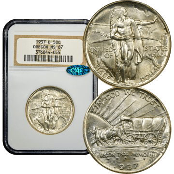 1937-D Oregon Commemorative Half Dollar (50c) Composite Image