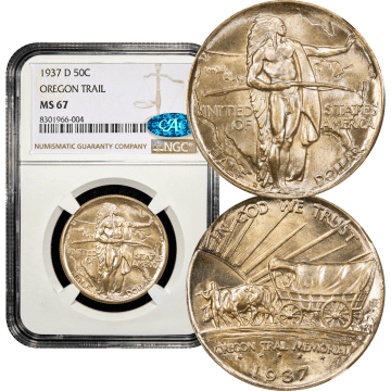 1937-D Oregon Commemorative Half Dollar (50c) Composite Image