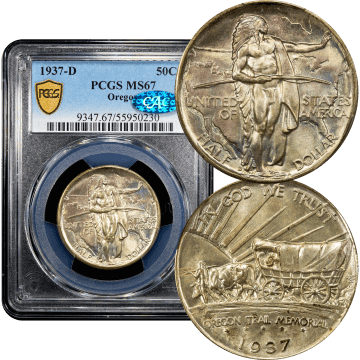 1937-D Oregon Commemorative Half Dollar (50c) Composite Image