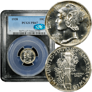 1938 Mercury Dime (10c) Composite Image