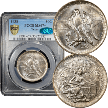 1938 Texas Commemorative Half Dollar (50c) Composite Image