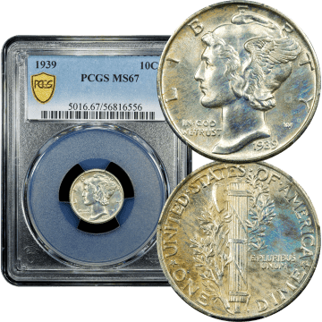 1939 Mercury Dime (10c) Composite Image
