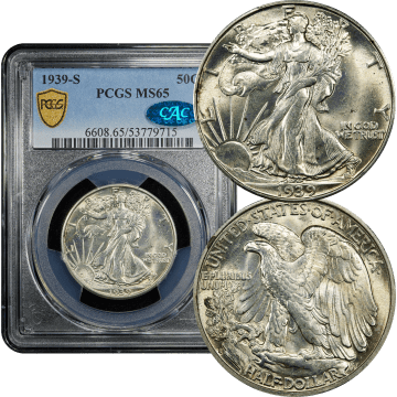 1939-S Walking Liberty Half Dollar (50c) Composite Image