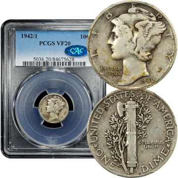 1942/1 Mercury Dime (10c) Composite Image