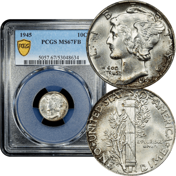 1945 Mercury Dime (10c) Composite Image