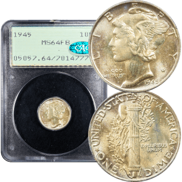 1945 Mercury Dime (10c) Rattler Composite Image