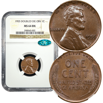 1955 Doubled Die Lincoln Cent (1c) Composite Image