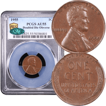 1955 Doubled Die Lincoln Cent (1c) Composite Image
