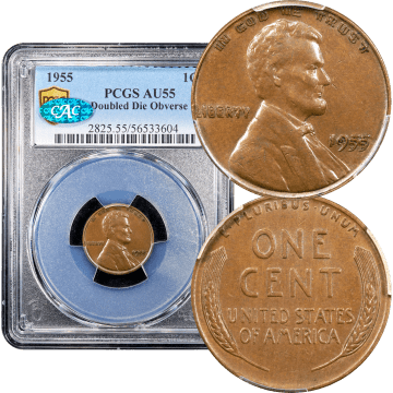 1955 Doubled Die Lincoln Cent (1c) Composite Image