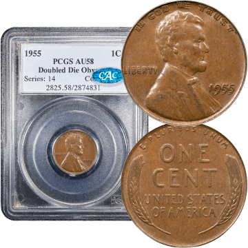 1955 Doubled Die Lincoln Cent (1c) Composite Image