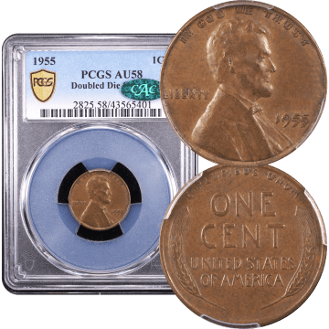 1955 Doubled Die Lincoln Cent (1c) Composite Image