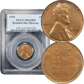 1955 Doubled Die Lincoln Cent (1c) Composite Image
