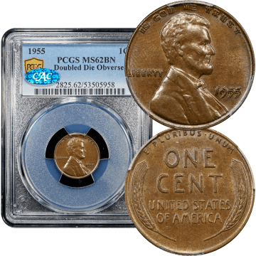 1955 Doubled Die Lincoln Cent (1c) Composite Image
