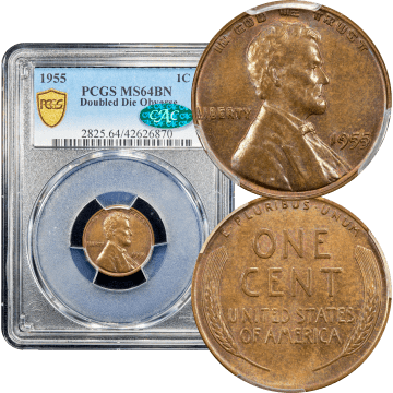 1955 Doubled Die Lincoln Cent (1c) Composite Image