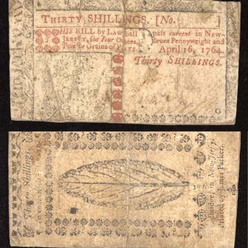 April 16, 1764 New Jersey Colonial Thirty Shillings (30s) Composite Image