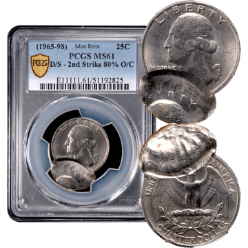 ND Washington Quarter (25c) Error - Double Struck 80 Pct Off-Center Composite Image