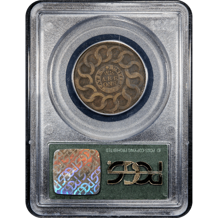 1787 Fugio Cent (1c) 4 Cinq 8 Pointed Stars OGH SLAB Image