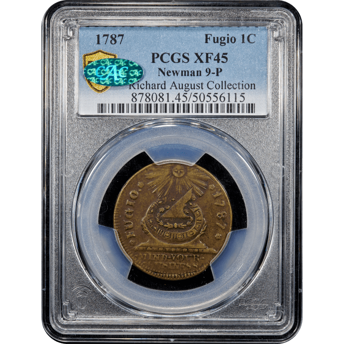 1787 Fugio Cent (1c) Newman 9-P SLAB Image