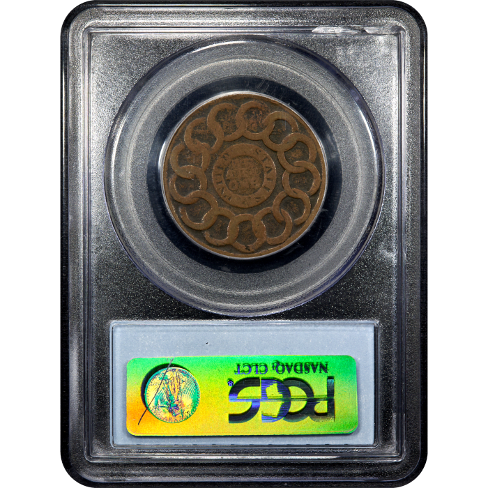 1787 Fugio Cent (1c) United States Cross after Date Reverse Slab Image