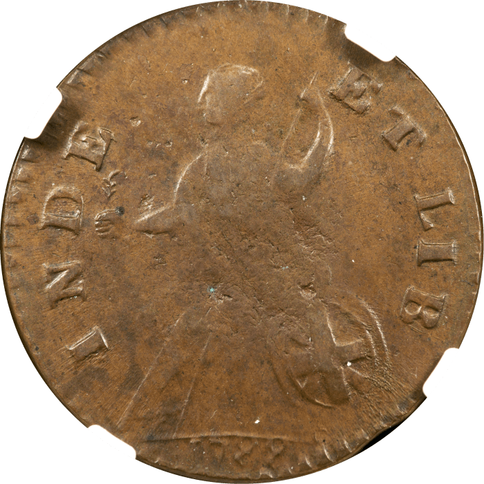 1788 Vermont Half Penny (1/2p) Bust Right REVERSE Image