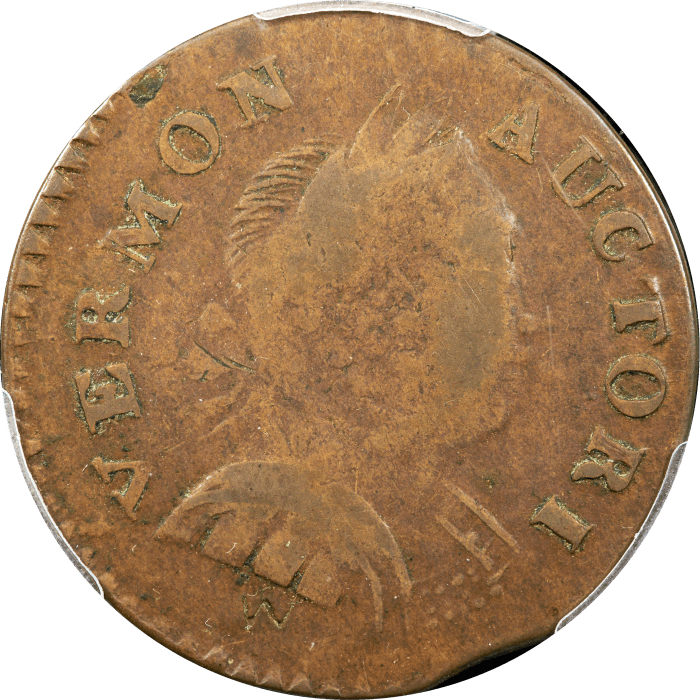 1788 Vermont Half Penny (1/2p) Bust Right Obverse Image