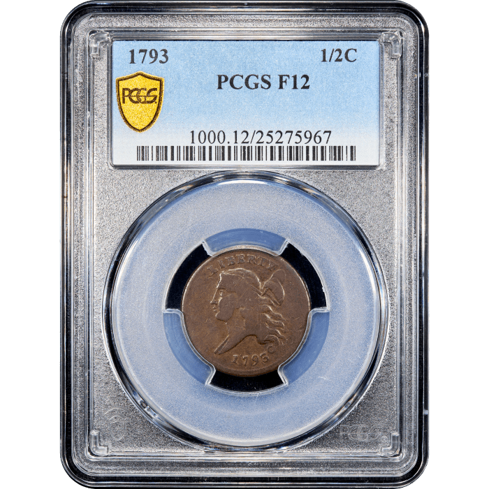 1793 Liberty Cap Half Cent (1/2c) Obverse Slab Image